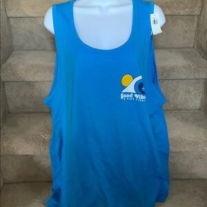 NWT Old Navy Women's Good Vibes & High Tides Graphic Blue Tank Top in XL